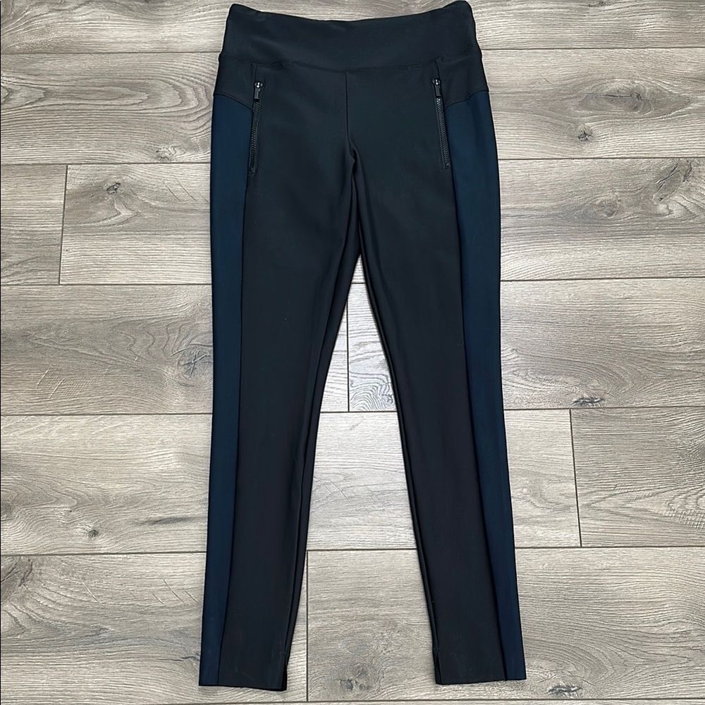 Athleta 29” Stellar Mid Rise Two Toned‎ Ankle Pants Black Blue Size MT